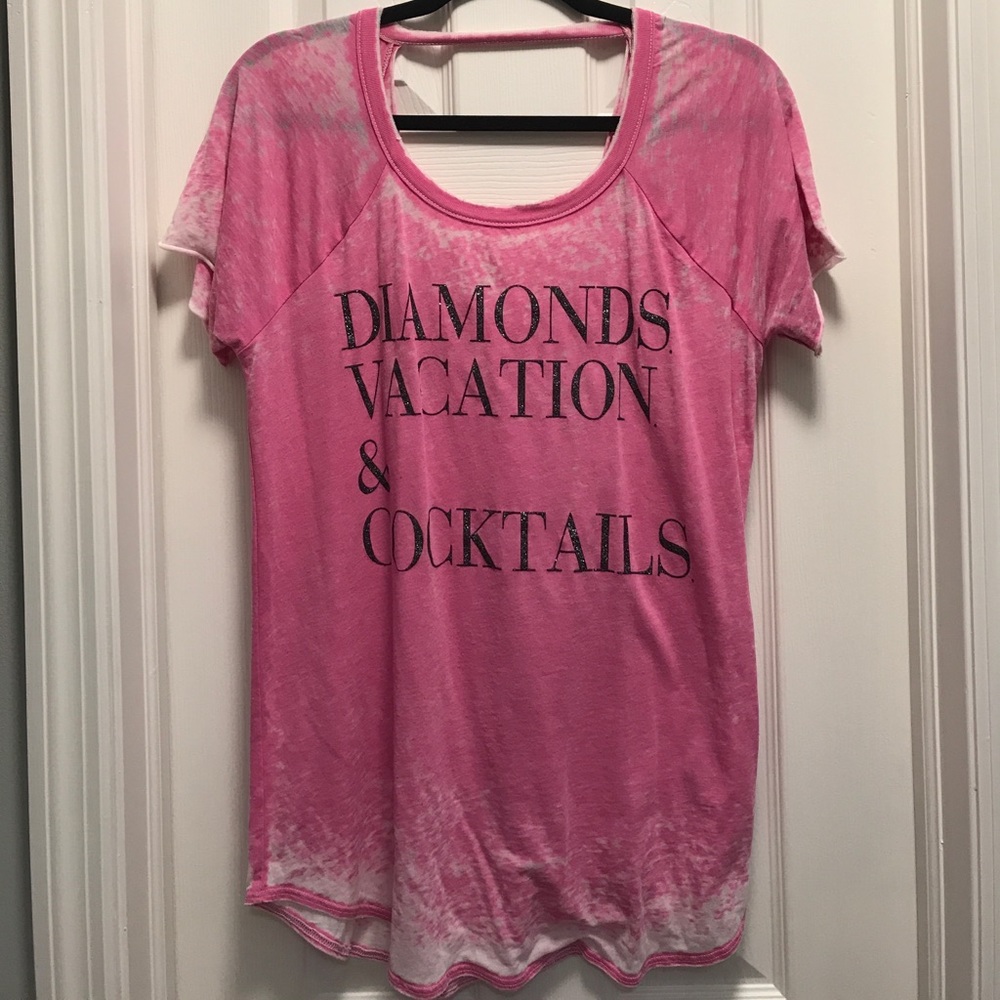 Distressed Pink Vintage Tee w/ open in back